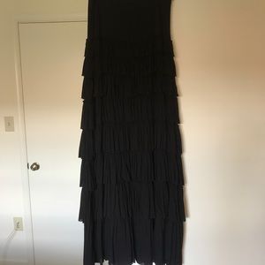 Black Ruffle Maxi Skirt/Dress Convertible